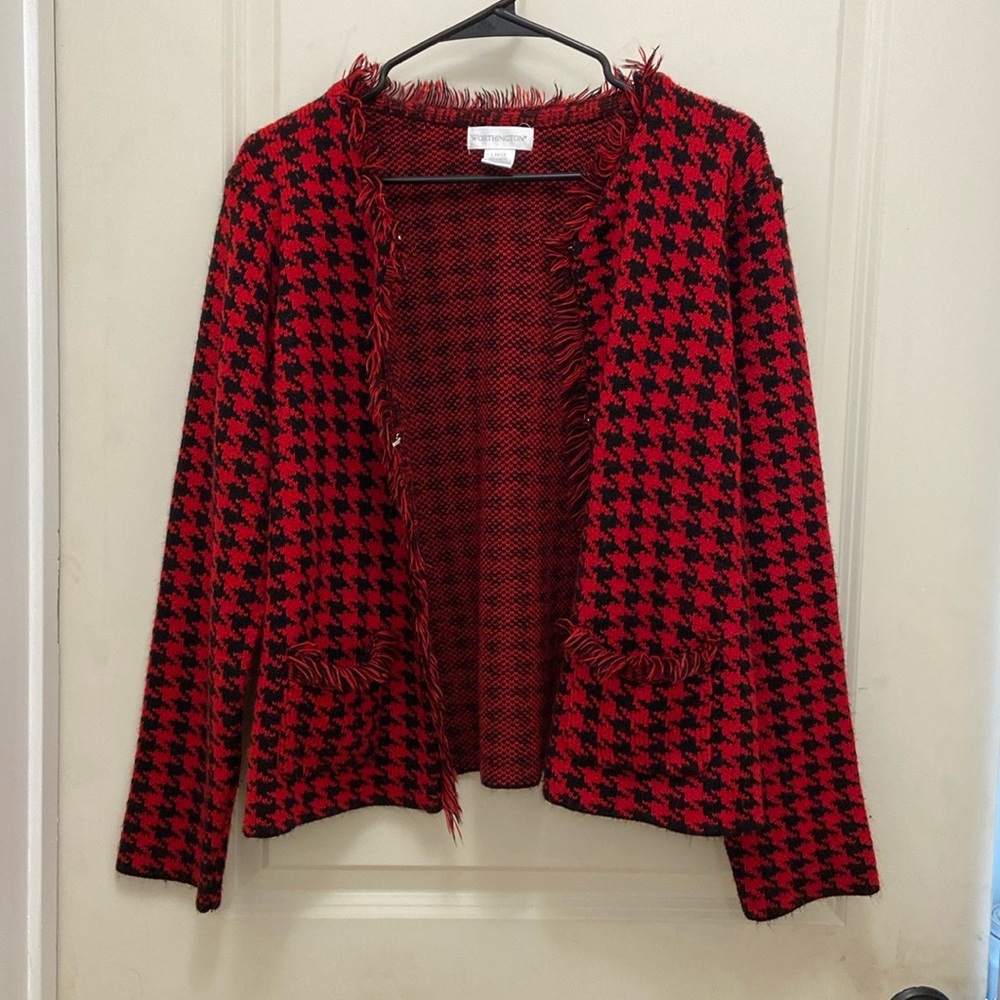 EUC Worthington Houndstooth Blazer Size Large